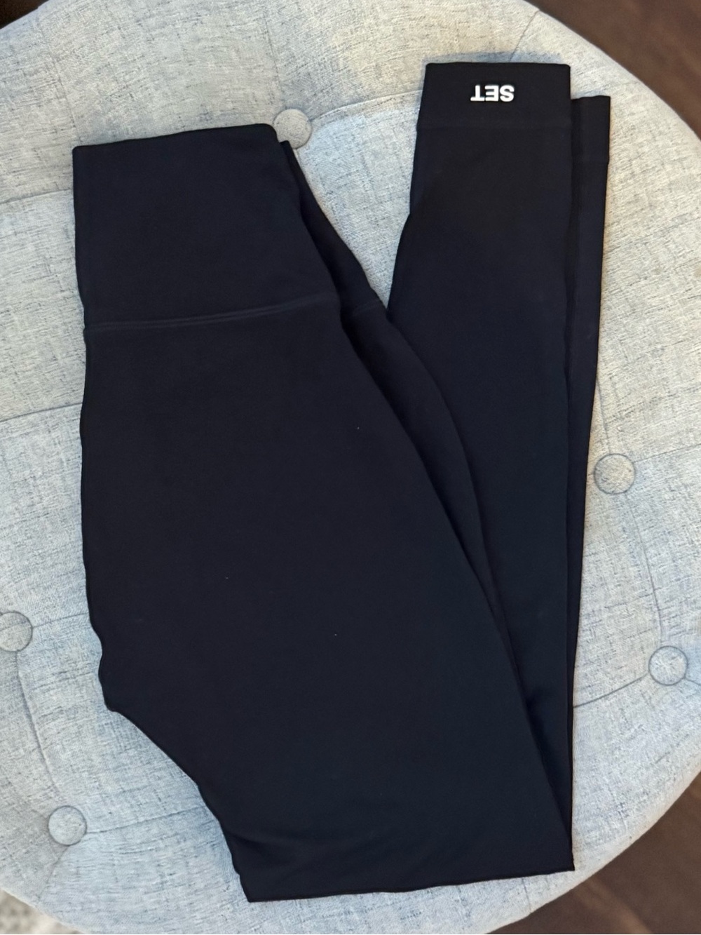 SET Active Sportbody Black Limited Edition Medium Leggings White Logo High Waist